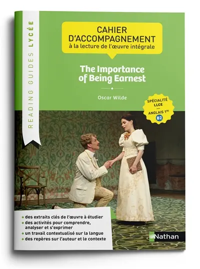 The importance of being earnest, Oscar Wilde : cahier d'accompagnement à la lecture de l'oeuvre intégrale : spécialité LLCE, anglais 1re B2