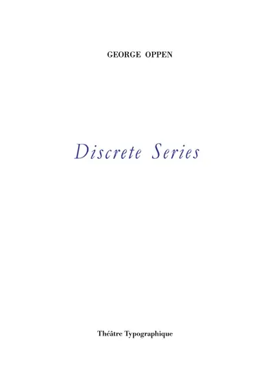 Discrete series