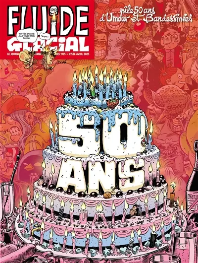 Magazine Fluide glacial. Pile 50 ans d'umour et bandessinées