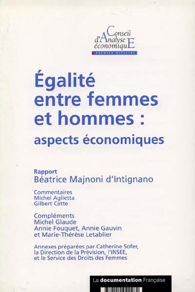 Egalité entre femmes et hommes : aspects économiques