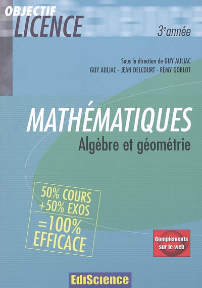 Mathématiques, algèbre et géométrie : 3e année