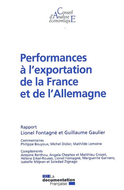 Performances à l'exportation de la France et de l'Allemagne