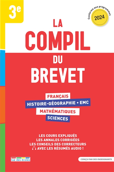 La compil du brevet 3e : 2024, conforme aux programmes