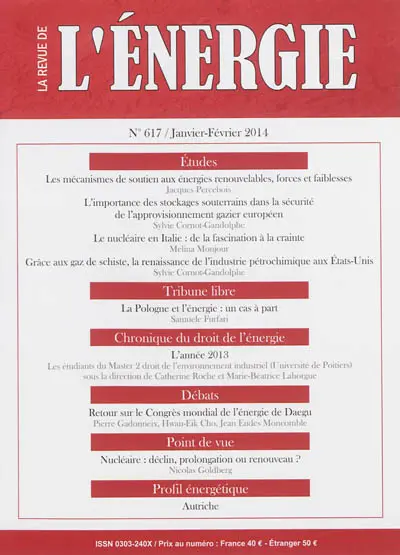 Revue de l'énergie, n° 617