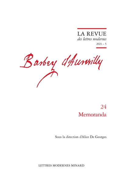 Barbey d'Aurevilly. Vol. 24. Memoranda