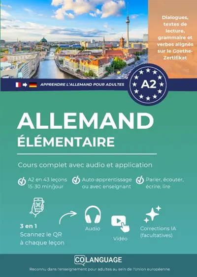Apprendre l'allemand A2 élémentaire : cours complet avec audio et application : Apprendre l'allemand avec exercices, grammaire et vocabulaire. Idéal pour étude autonome ou...