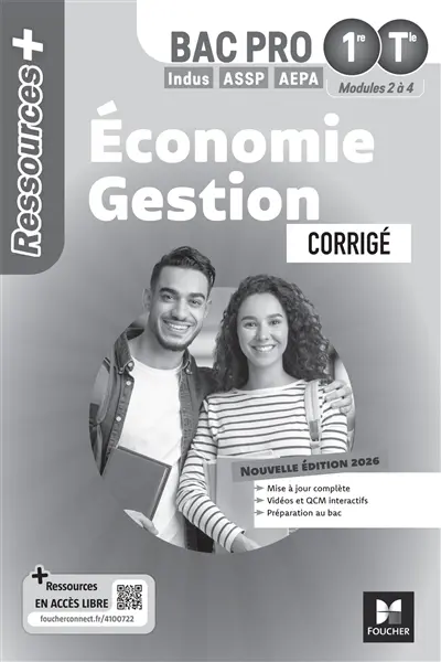 Economie gestion 1re, terminale bac pro : modules 2 à 4, corrigé