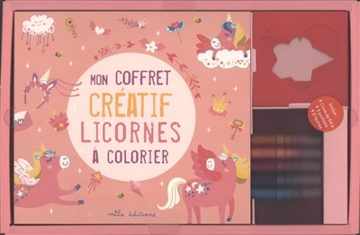 Mon coffret créatif licornes à colorier