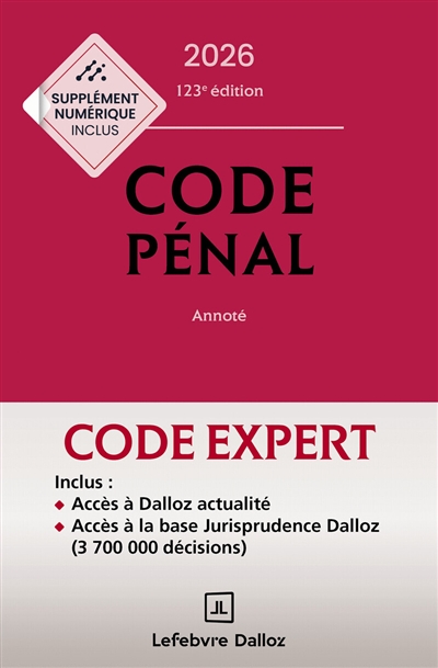 Code pénal 2026, annoté