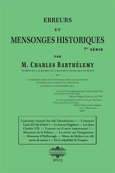 Erreurs et mensonges...