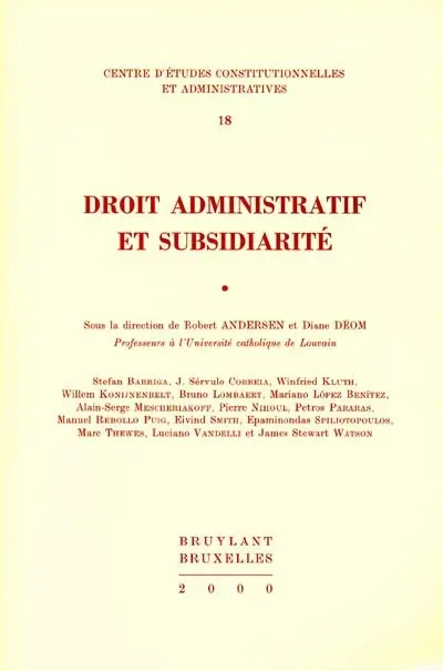Droit administratif et subsidiarité