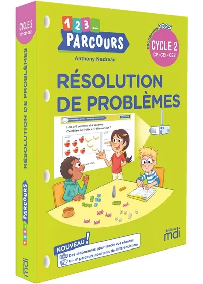 1, 2, 3... parcours, résolution de problèmes CP, CE1, CE2, cycle 2 : programme 2025