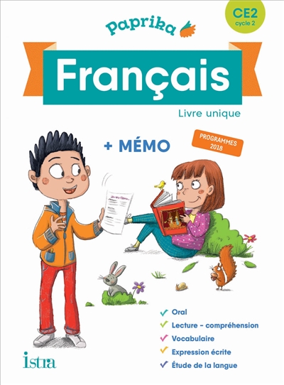 Paprika, français CE2, cycle 2 : livre unique + mémo : programmes 2018
