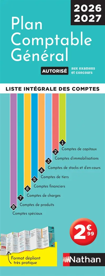 Plan comptable général 2026-2027 : liste intégrale des comptes : autorisé aux examens et concours
