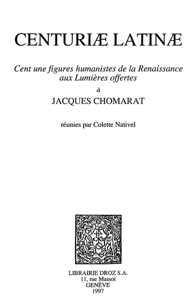 Centuriae latinae : cent...
