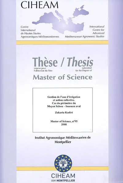 Gestion de l'eau d'irrigation et action collective : cas du périmètre du Moyen Sebou-Inaouen aval