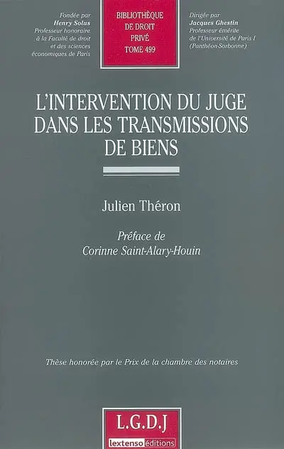 L'intervention du juge dans les transmissions de biens