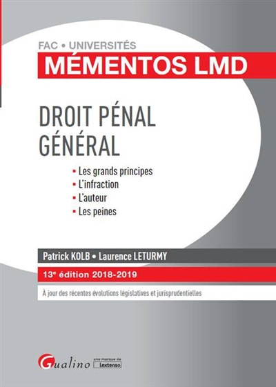Droit pénal général : les...