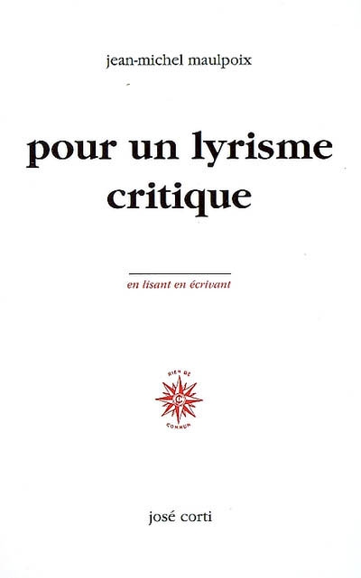 Pour un lyrisme critique