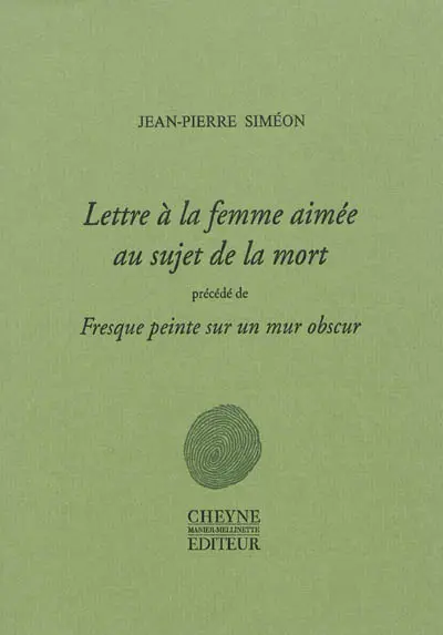 Lettre à la femme aimée au sujet de la mort. Fresque peinte sur un mur obscur. Pour la poésie