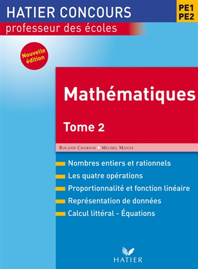 Mathématiques, PE1-PE2. Vol. 2