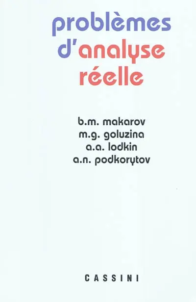 Problèmes d'analyse réelle