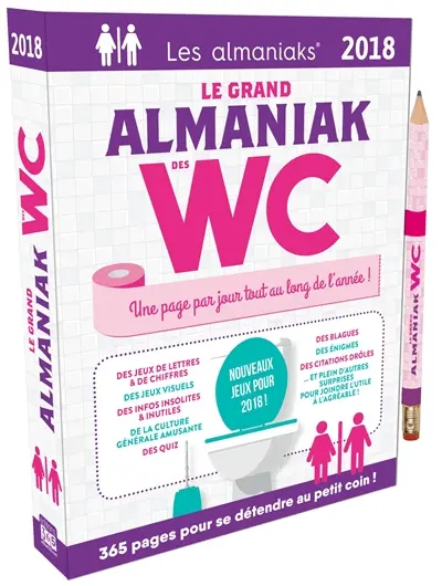 Le grand almaniak des WC 2018 : une page par jour tout au long de l'année !