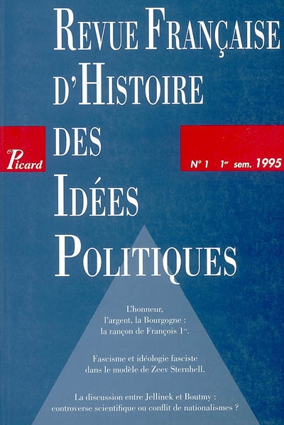 revue française d'histoire des idées politiques, n° 1