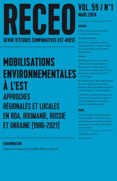 Revue d'études comparatives Est-Ouest, n° 1 (2024). Mobilisations environnementales à l'Est : approches régionales et locales en RDA, Roumanie, Russie et Ukraine (1986-2021)