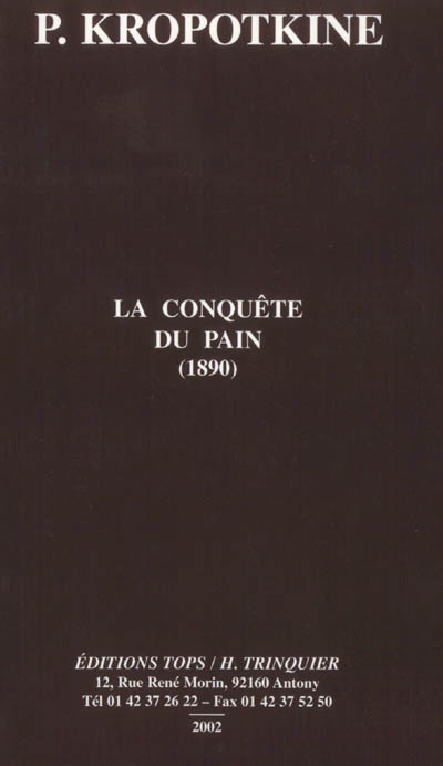 La conquête du pain : 1890