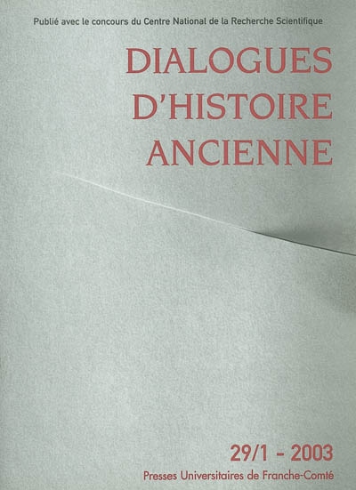Dialogues d'histoire ancienne, n° 29-1