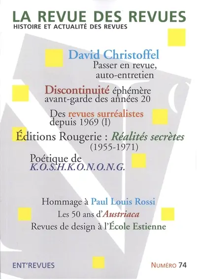Revue des revues (La), n° 74