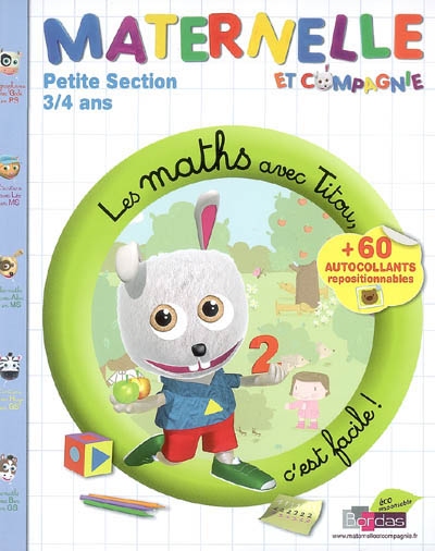 Maternelle, petite section, 3-4 ans : les maths avec Titou, c'est facile !