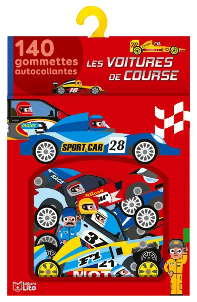 Les voitures de course : 140 gommettes autocollantes