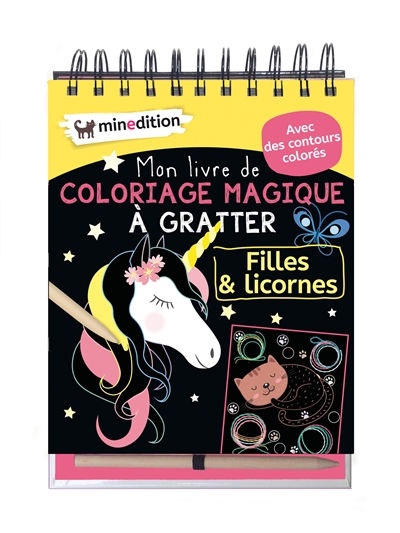 Filles & licornes : mon livre de coloriage magique à gratter