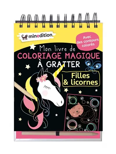 Filles & licornes : mon livre de coloriage magique à gratter