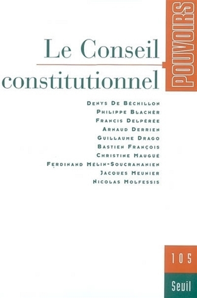 pouvoirs, n° 105. le conseil constitutionnel