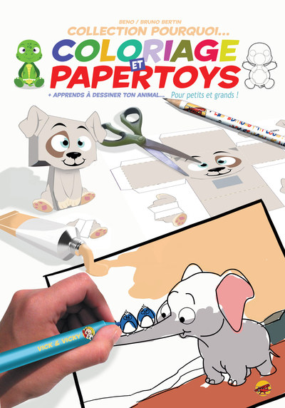 Coloriage et papertoys : + apprends à dessiner ton animal... : pour petits et grands !