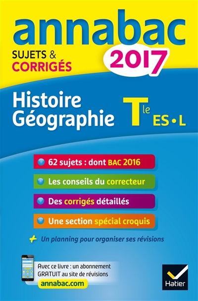 Histoire géographie terminale ES, L : 2017