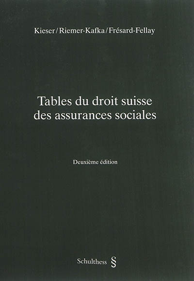Tables du droit suisse des assurances sociales