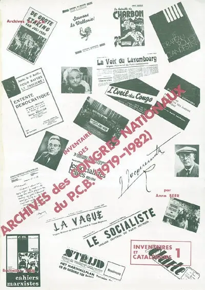 Inventaire des archives des congrès nationaux du PCB : 1919-1982
