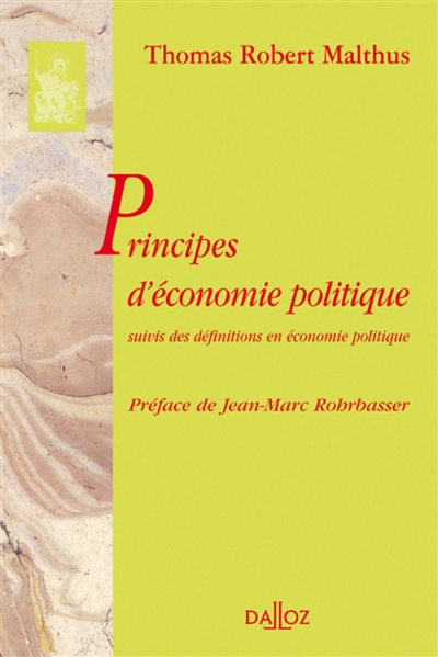 Principes d'économie politique : suivis des définitions en économie politique