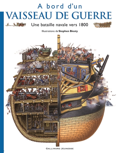 A bord d'un vaisseau de guerre : une bataille navale vers 1800