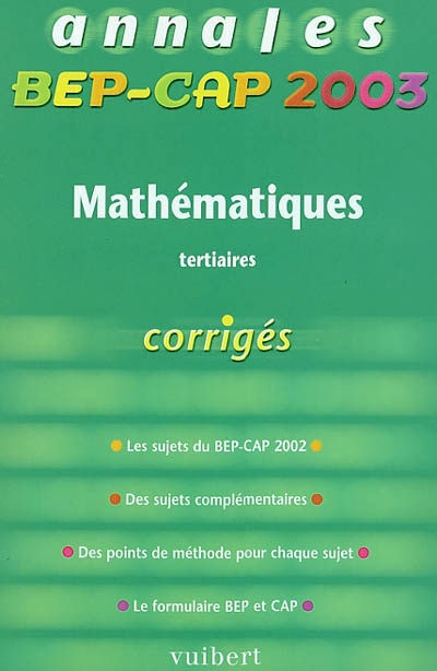 Mathématiques tertiaires : BEP-CAP 2003