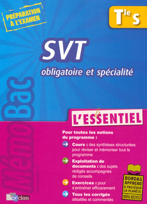 SVT obligatoire et spécialité Tle S