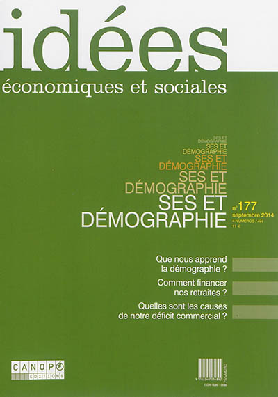 Idées : économiques et sociales, n° 177. SES et démographie