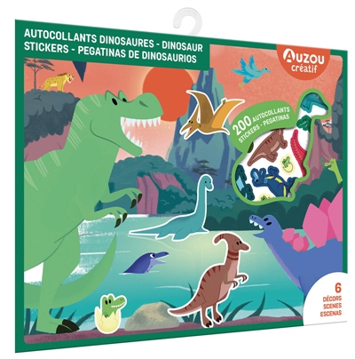 200 autocollants dinosaures