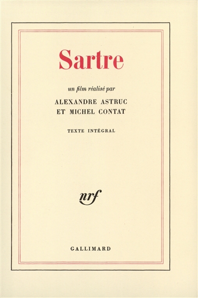 Sartre : un film réalisé par Alexandre Astruc et Michel Contat