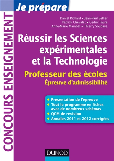 Réussir les sciences expérimentales et la technologie : professeur des écoles : épreuve d'admissibilité