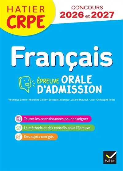 Français : épreuve orale de leçon, admission : CRPE concours 2025 et 2026, M1, M2
